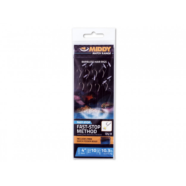 Fast-stop method Barbless ready tied hair rigs