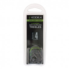 X-Strong Semi-Barbless Treble hooks size 4